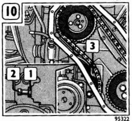 Einstellung manueller Kettenspanner/Zeichnung aus Werkstatthandbuch